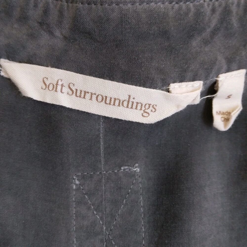 Soft Surroundings Camilla Jumpsuit Gray Wide Leg Boho Lagenlook Coastal Size S - Picture 7 of 16